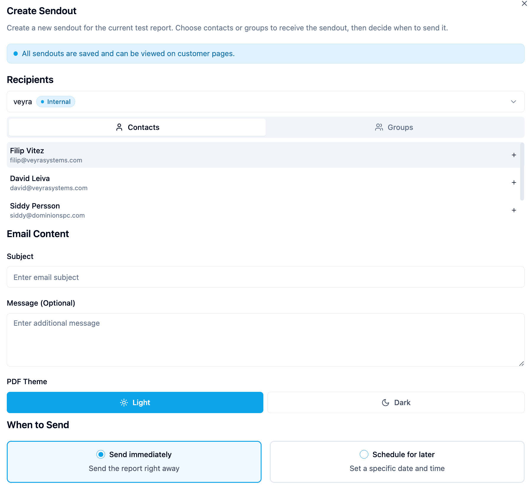 Enabling direct action, reporting and team collaboration